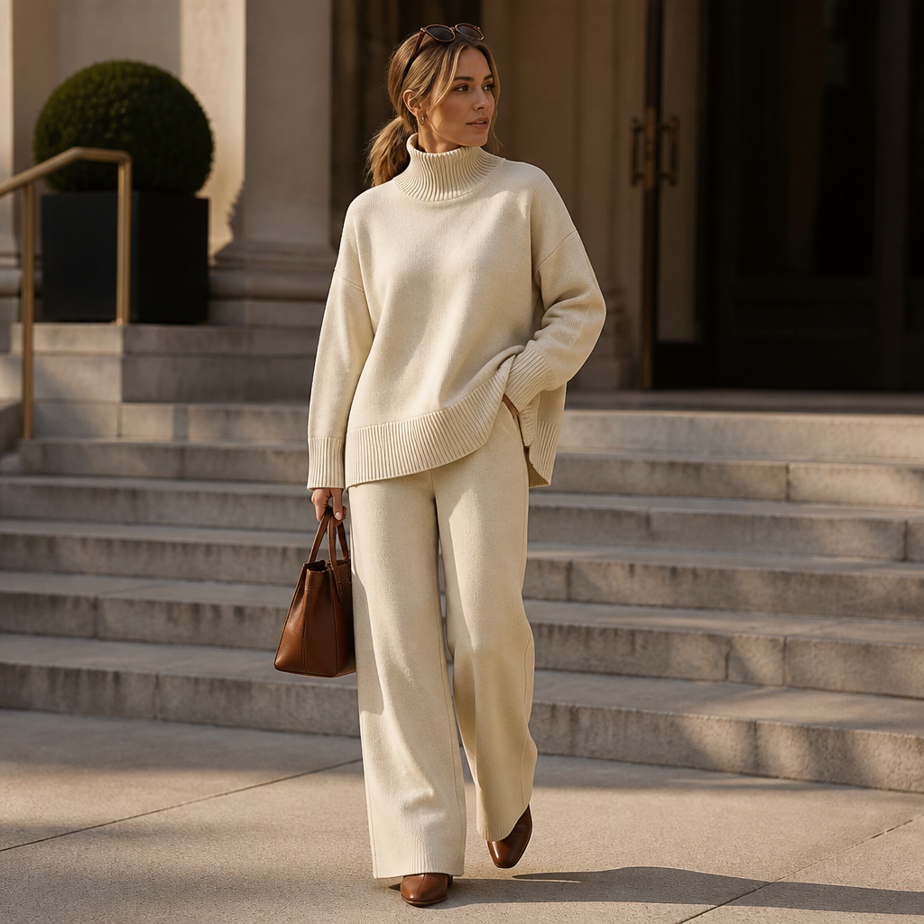 SilvaEase – Ensemble confortable composé d’un pull oversize et d’un pantalon à jambes larges | elesira