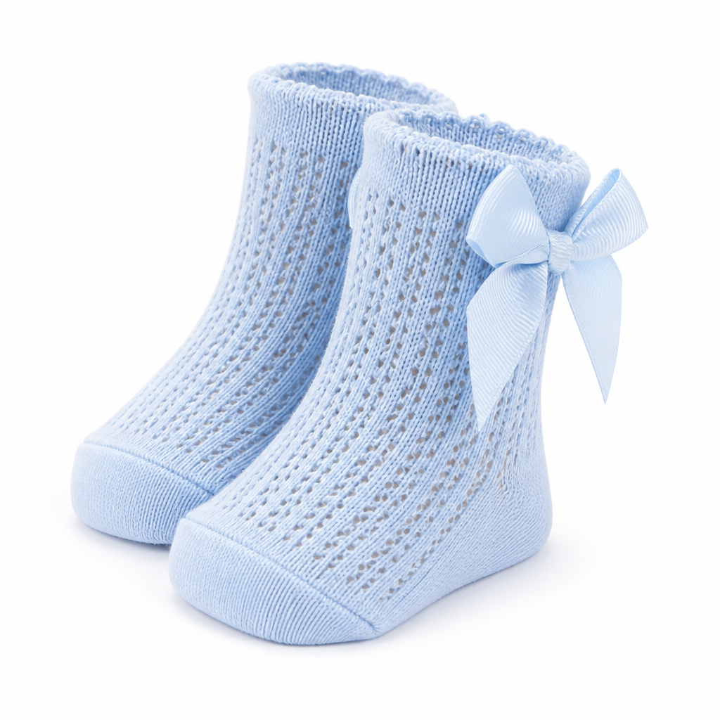 Soft Breathable Cotton Baby Socks With Large Bow | elesira