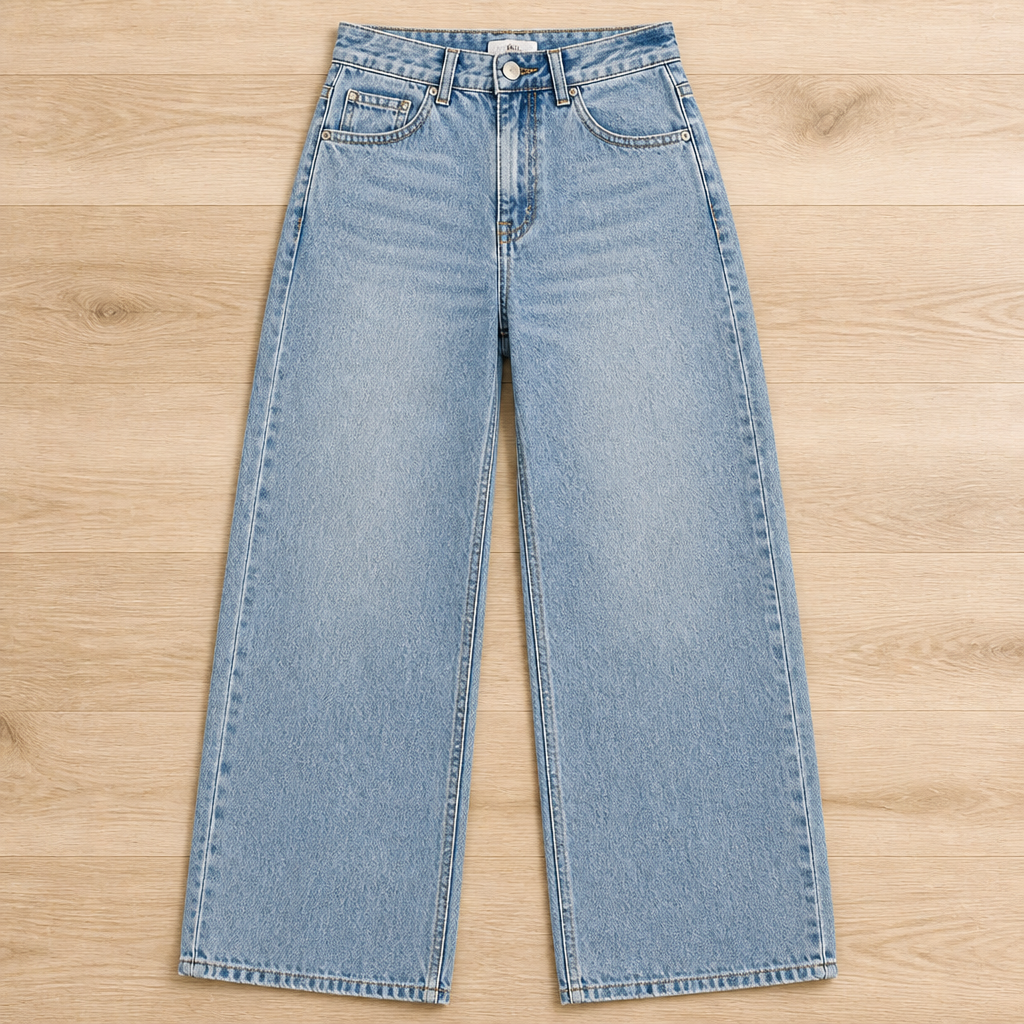 Vérova – Vintage jeans med høyt liv og vide ben, uten glippe i midjen | elesira