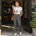 Virelia – Pantaloni drepți cu talie înaltă și dungi fine, personalizate | elesira