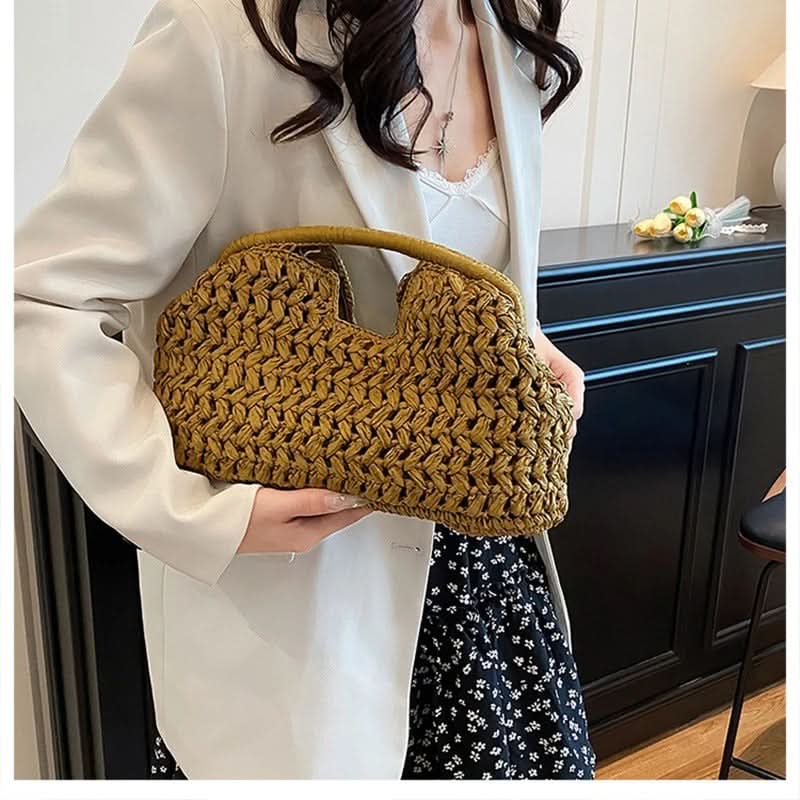 Sac bandoulière en raphia tressé au design élégant | elesira