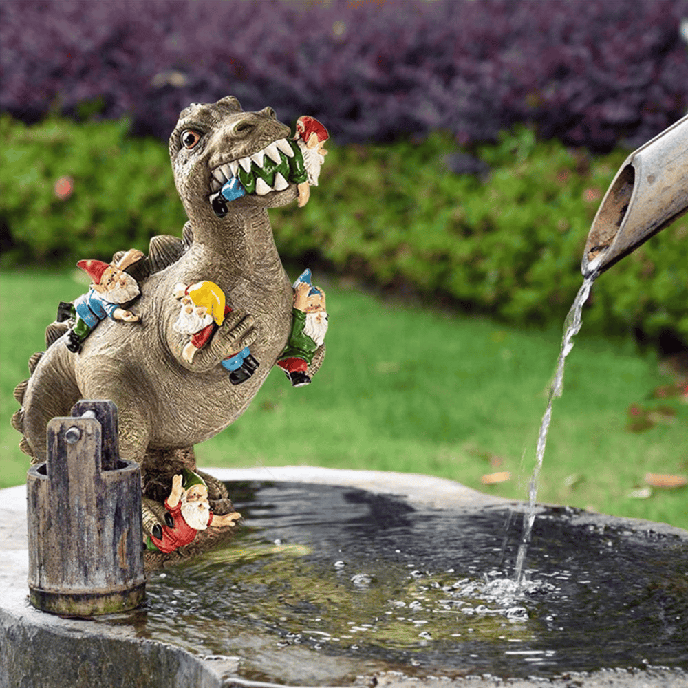 Figurină decorativă de grădină cu dinozaur din rășină, rezistentă la intemperii | elesira