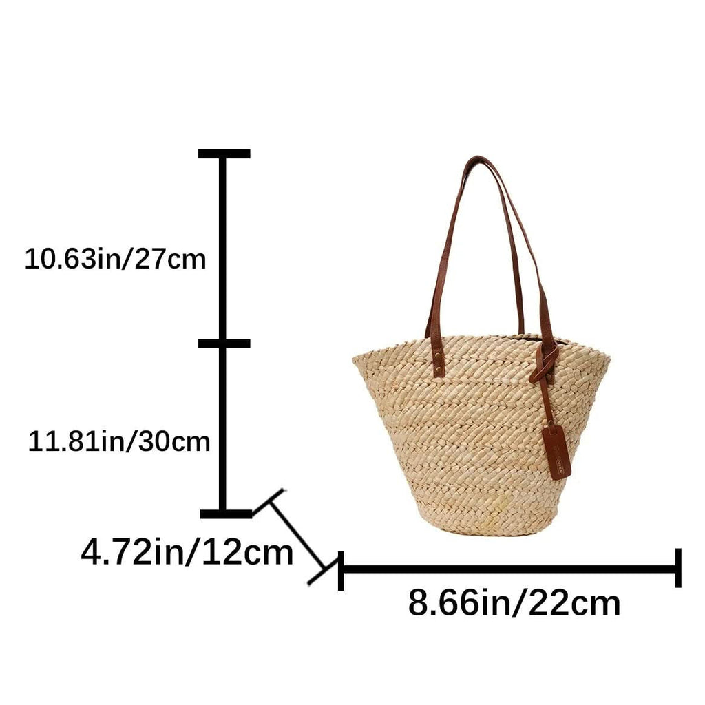 Woven Straw Tote Bag for Beach Use | elesira