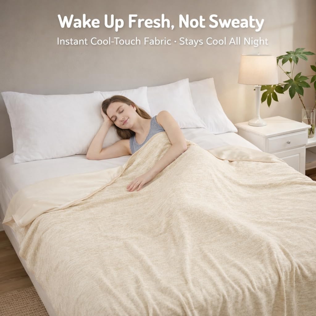 Cool Comfort Queen Cooling Blanket With Q Max Over 0.4 Fabric For Hot Sleepers - Elesira