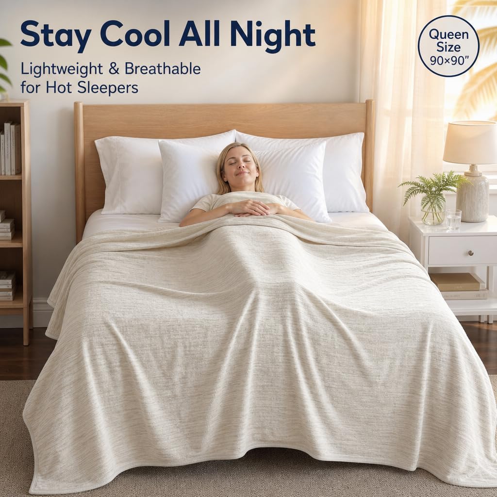 Cool Comfort Queen Cooling Blanket With Q Max Over 0.4 Fabric For Hot Sleepers - Elesira