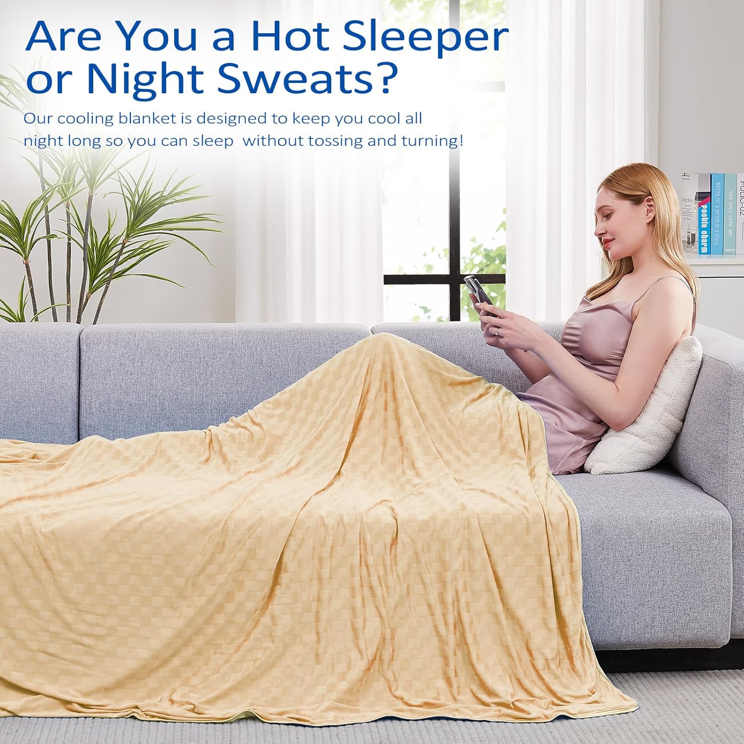 ChillEase Arc-Chill Cooling Blanket For Hot Sleepers, Soft And Breathable Comfort - Elesira
