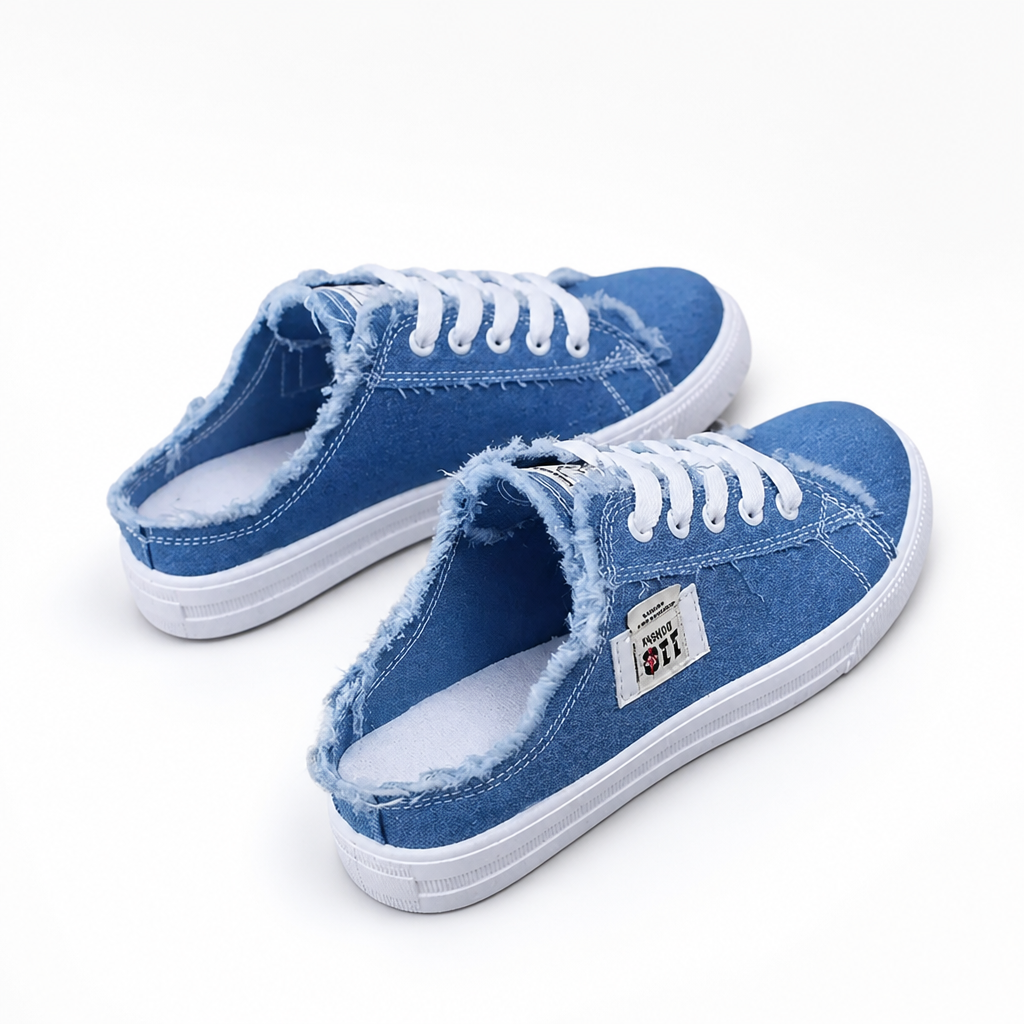 VivaStride Denim Mule Sneakers | Κάντε ανάλαφρα βήματα, δείξτε δυναμική και νιώστε ασταμάτητη όλη μέρα | elesira