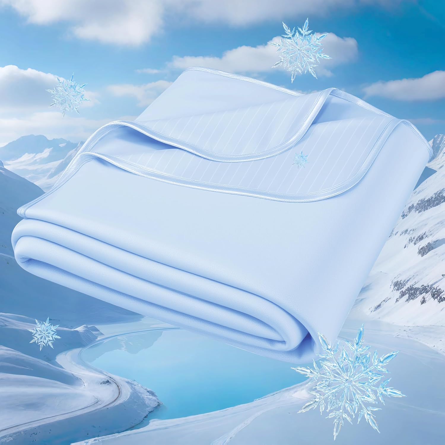 Cool Comfort Queen Cooling Blanket With Q Max Over 0.4 Fabric For Hot Sleepers - Elesira