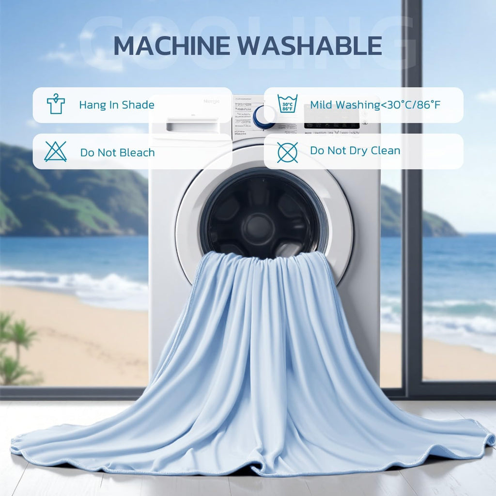 Cool Comfort Queen Cooling Blanket With Q Max Over 0.4 Fabric For Hot Sleepers - Elesira