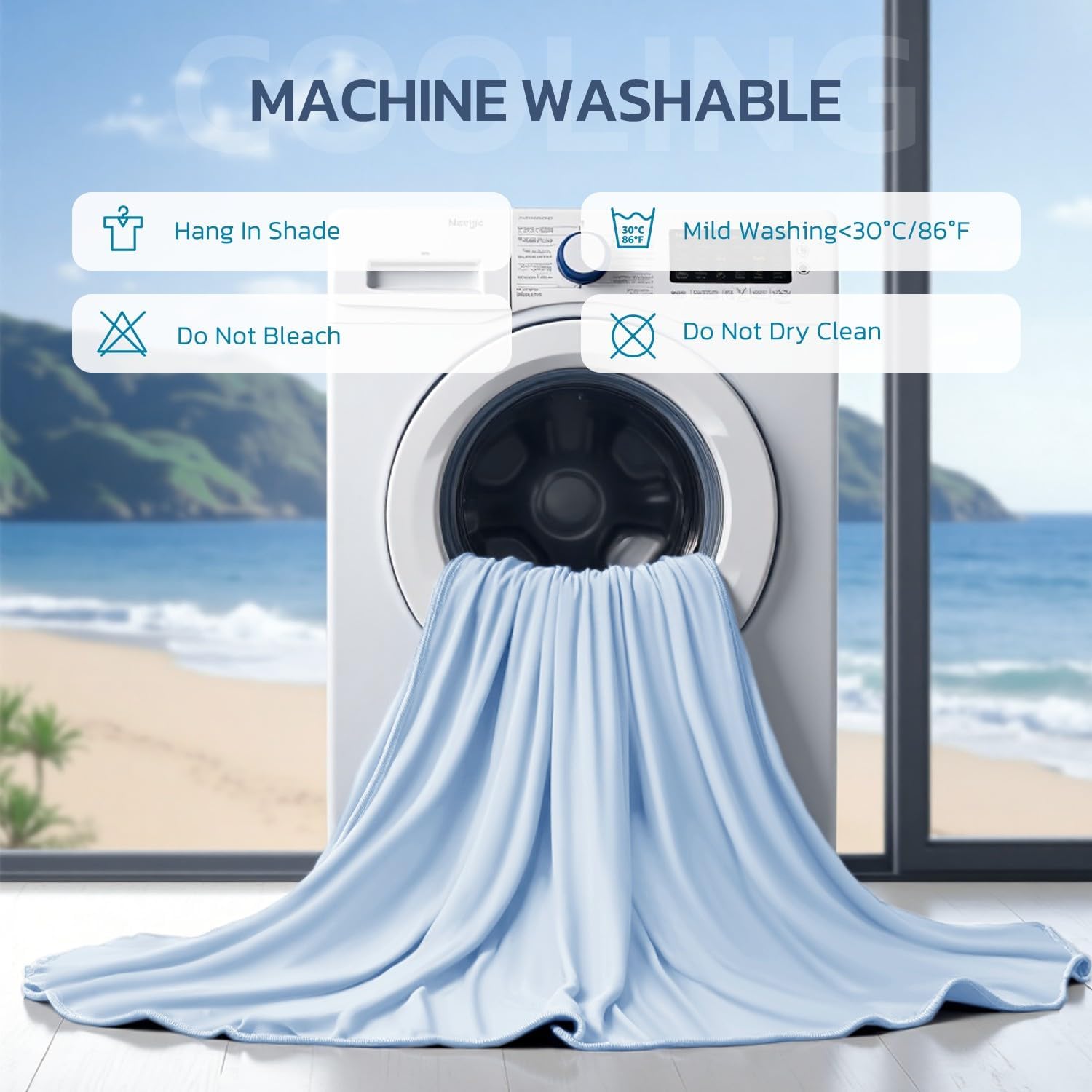 Cool Comfort Queen Cooling Blanket With Q Max Over 0.4 Fabric For Hot Sleepers - Elesira