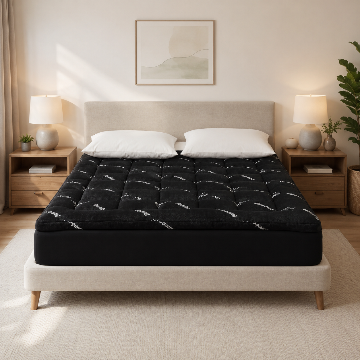 Sobrecolchón refrescante de bambú Comfort Cloud con grosor adicional para una comodidad transpirable - Elesira