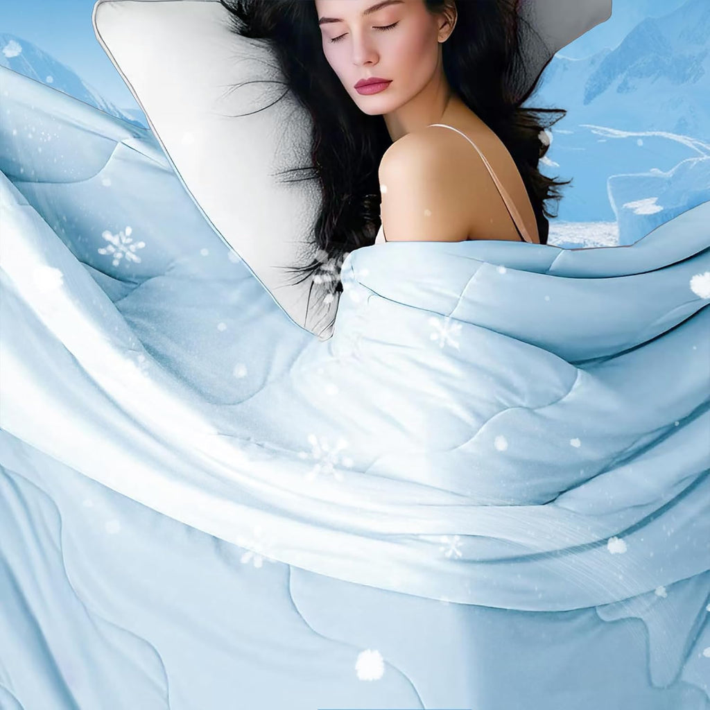 Moisture-Wicking Comforter Set With Lightweight Blanket And Pillowcases - Elesira
