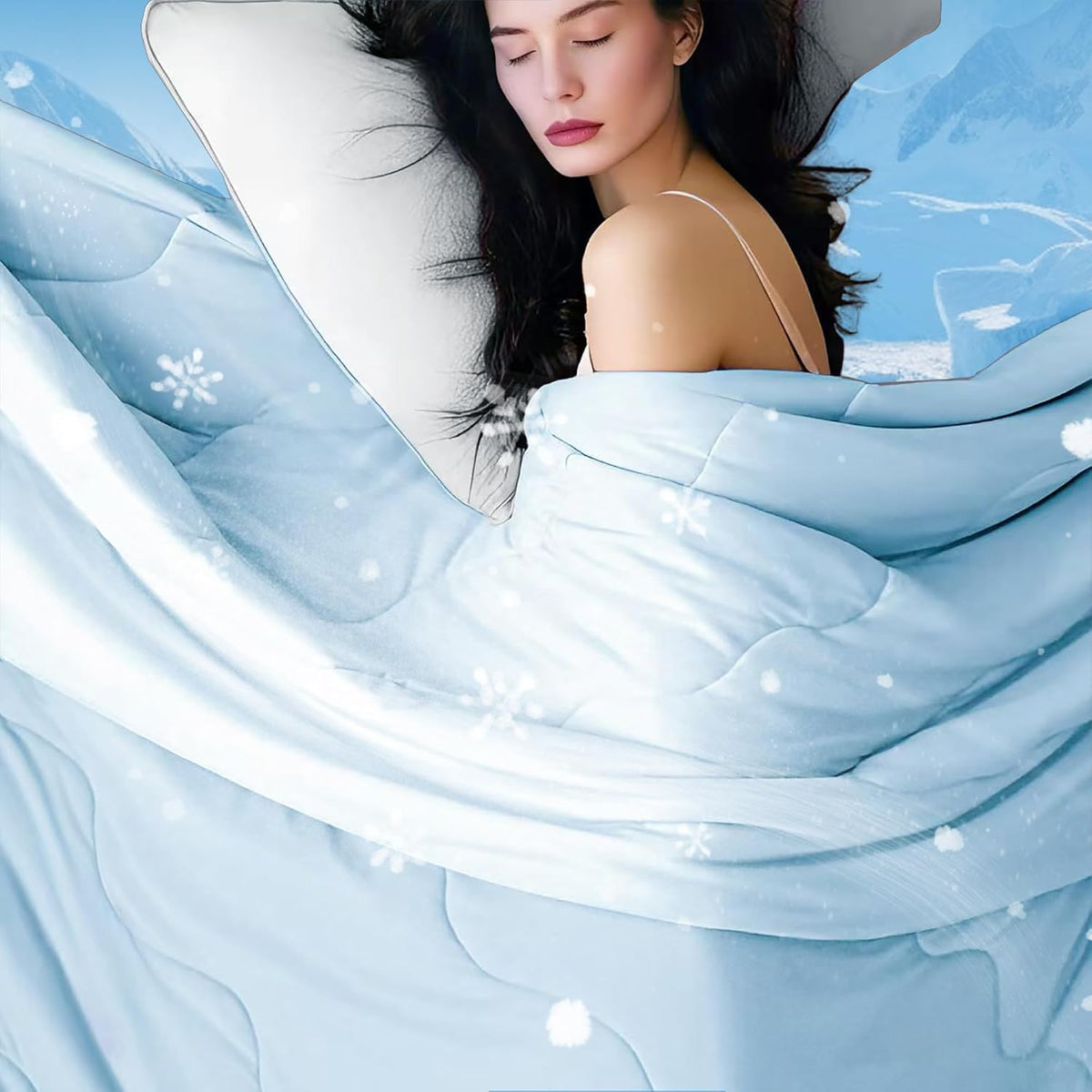 Moisture-Wicking Comforter Set With Lightweight Blanket And Pillowcases - Elesira