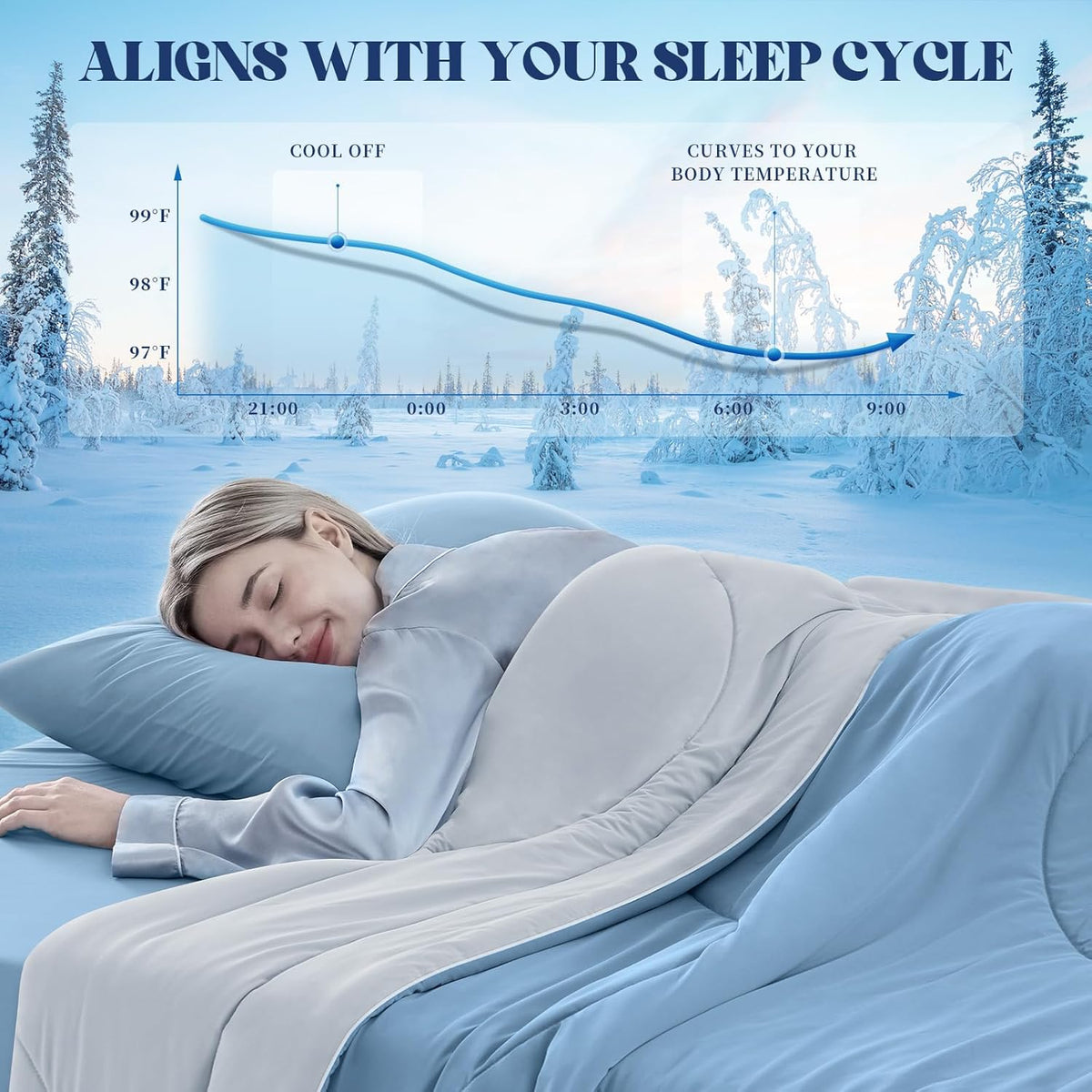 Cooling Comforter Double-Sided Ice Fabric For Hot Sleepers - Elesira
