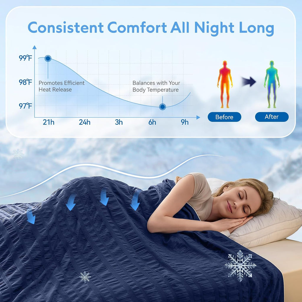 Cozy Comfort Cooling Blanket With Double Sided Design For Hot Sleepers - Elesira