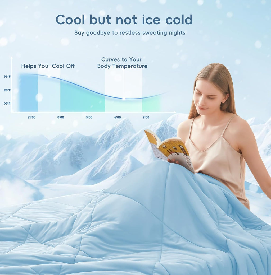 Cozy Comfort vendbart, kølende tæppe til nattesved, åndbart – Elesira