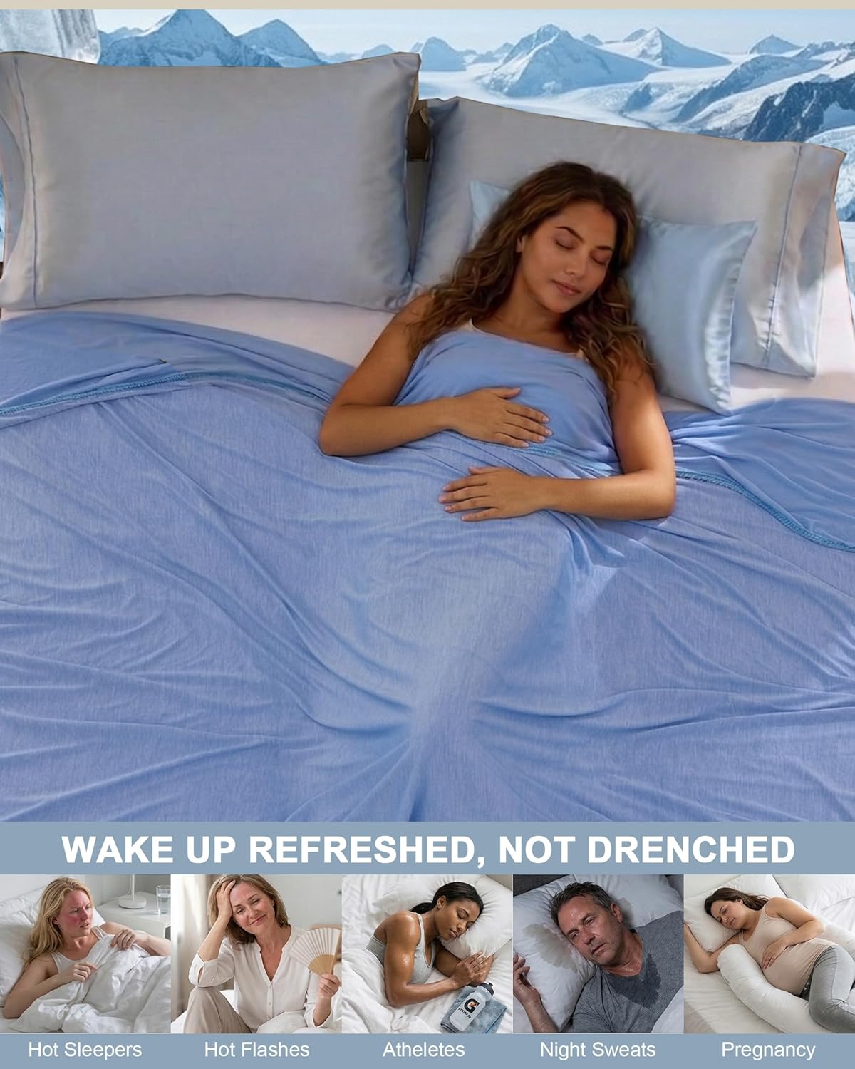 Cool Comfort Cooling Blanket For Hot Sleepers, Lightweight And Breathable Night Comfort - Elesira