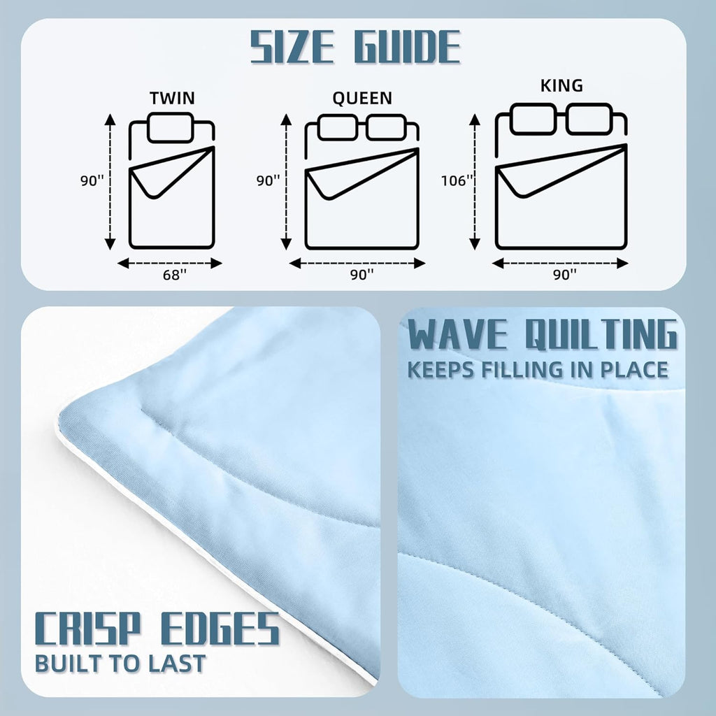 Moisture-Wicking Comforter Set With Lightweight Blanket And Pillowcases - Elesira