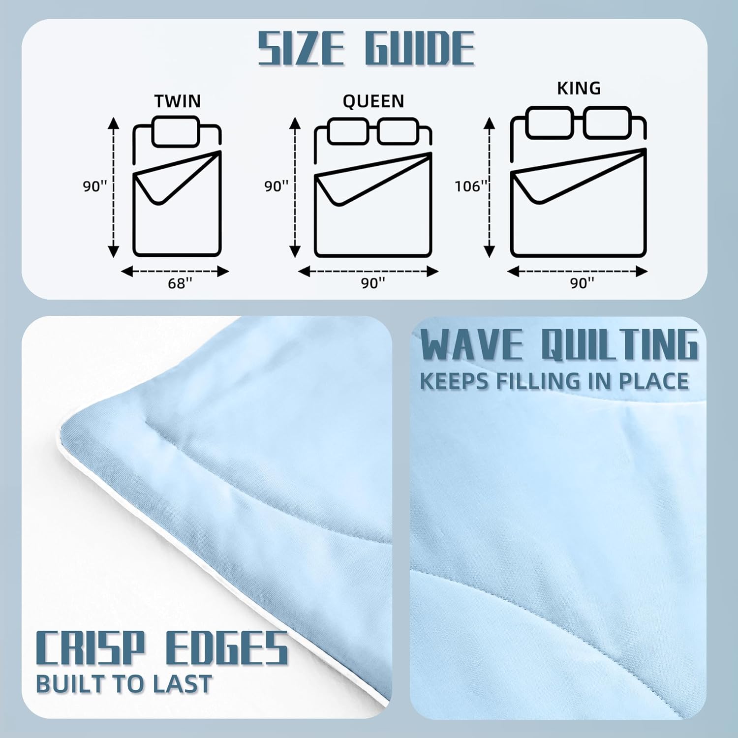 Moisture-Wicking Comforter Set With Lightweight Blanket And Pillowcases - Elesira