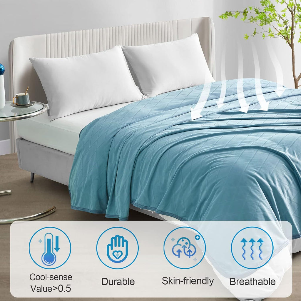 Cool Comfort Lightweight Double Sided Cooling Blanket For Hot Sleepers And Night Sweats - Elesira