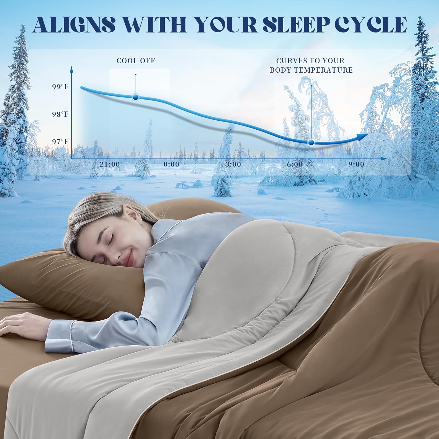 Cooling Comforter Double-Sided Ice Fabric For Hot Sleepers - Elesira