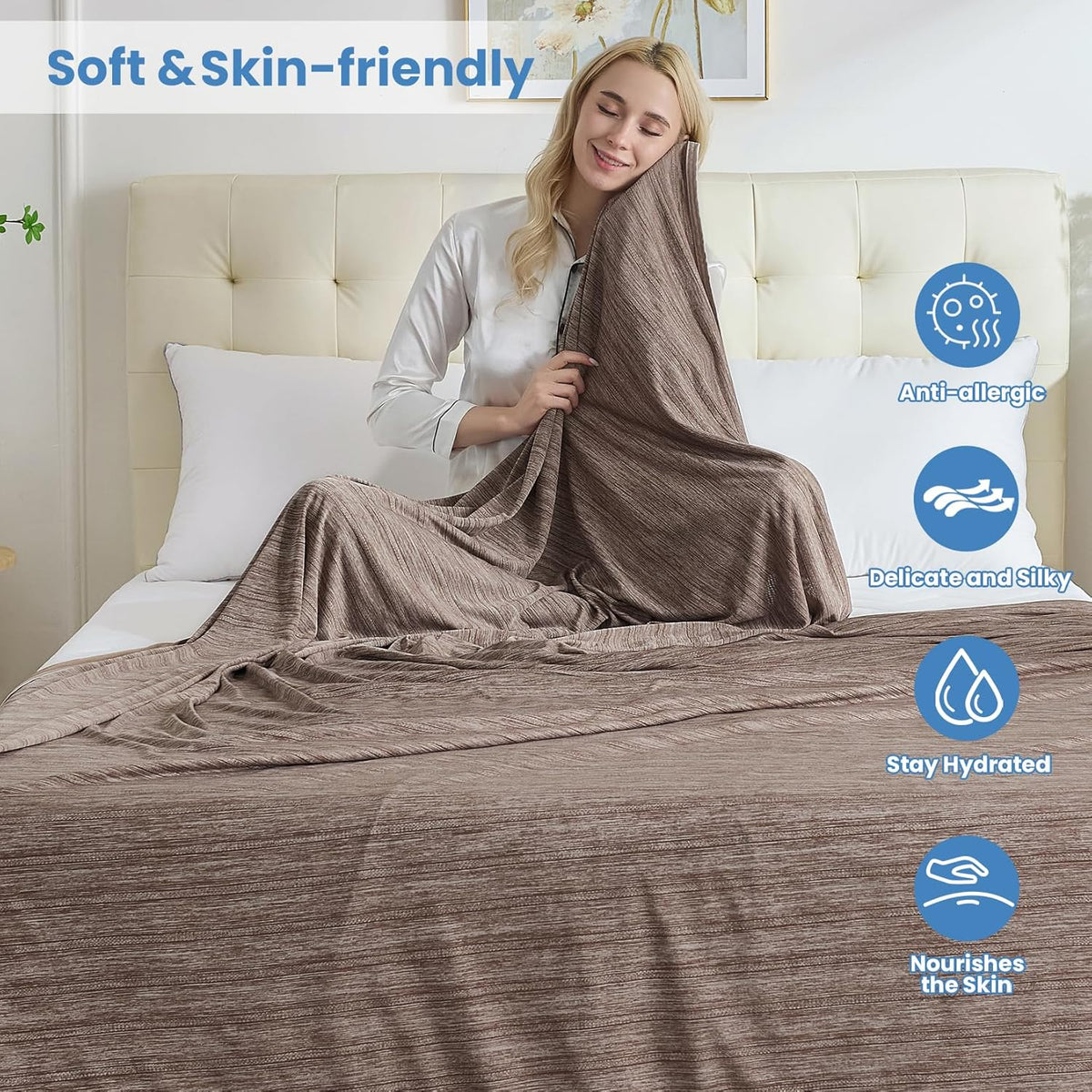 Cooling Blanket Lightweight Summer Comfort For Hot Sleepers And Night Sweats On Bed - Elesira