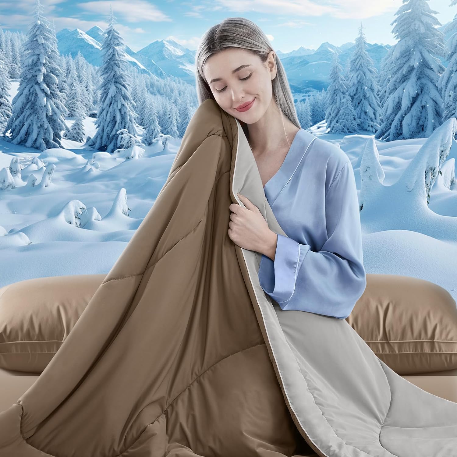Cooling Comforter Double-Sided Ice Fabric For Hot Sleepers - Elesira