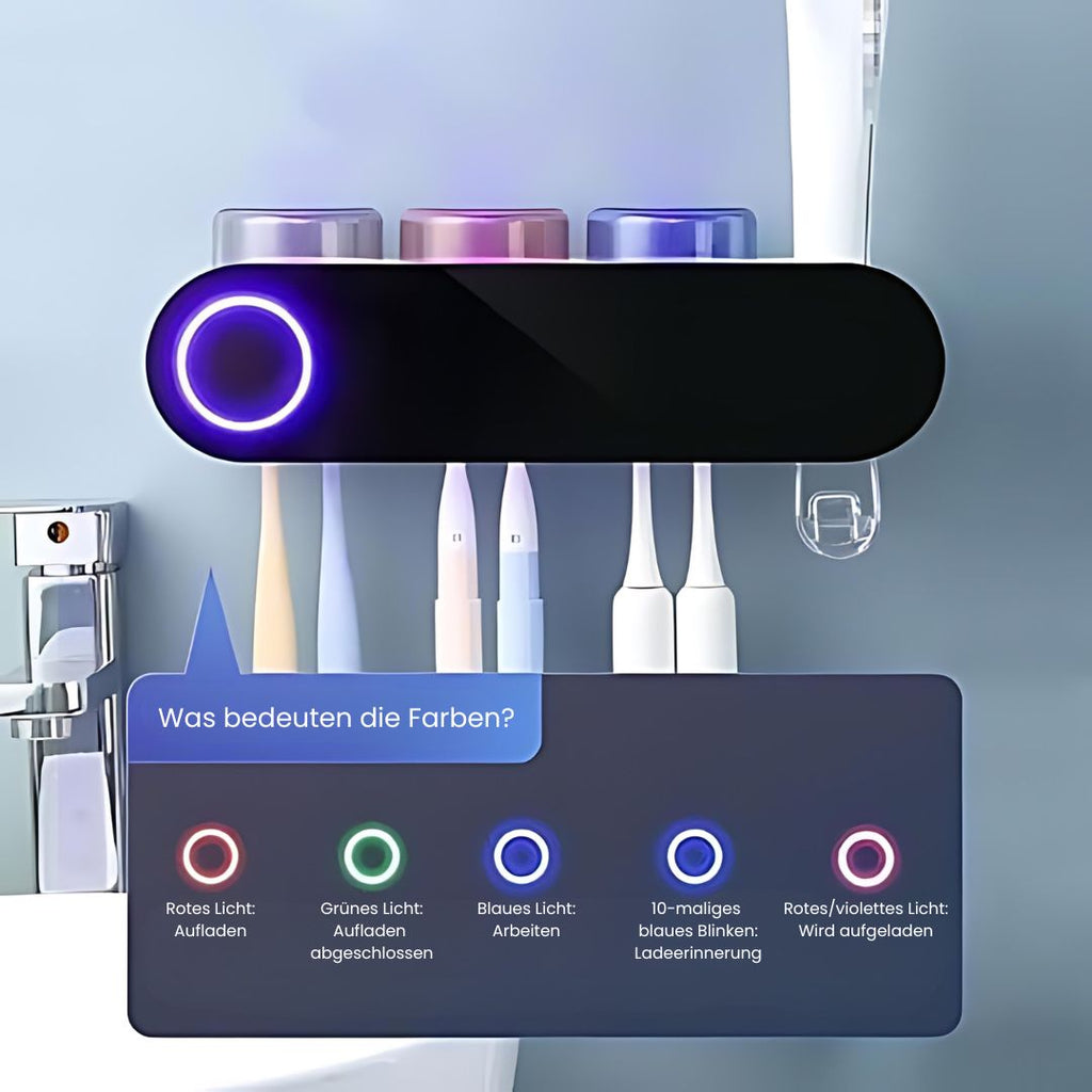 Inteligentny organizer na szczoteczki z dezynfekcją UV | elesira