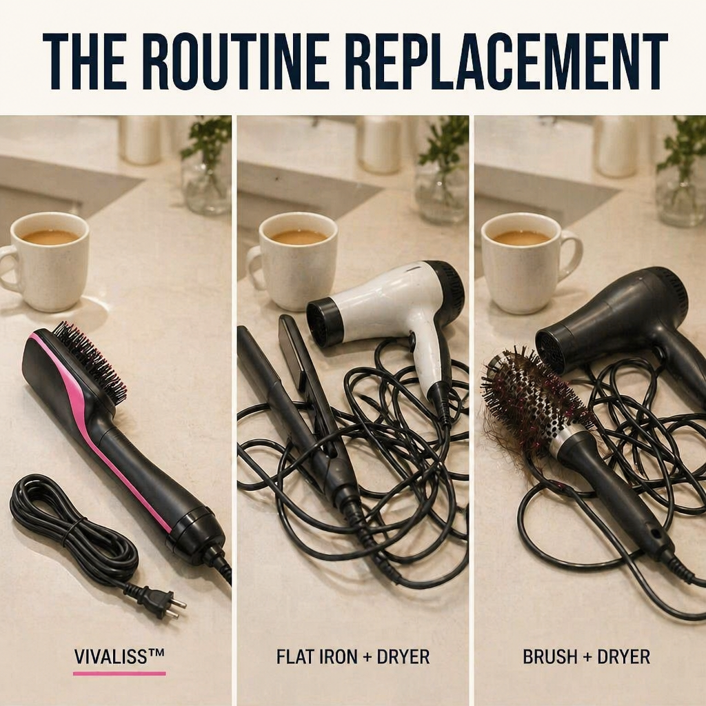 VivaLiss | Liscia rapidamente i capelli umidi senza dover alternare tre strumenti | elesira