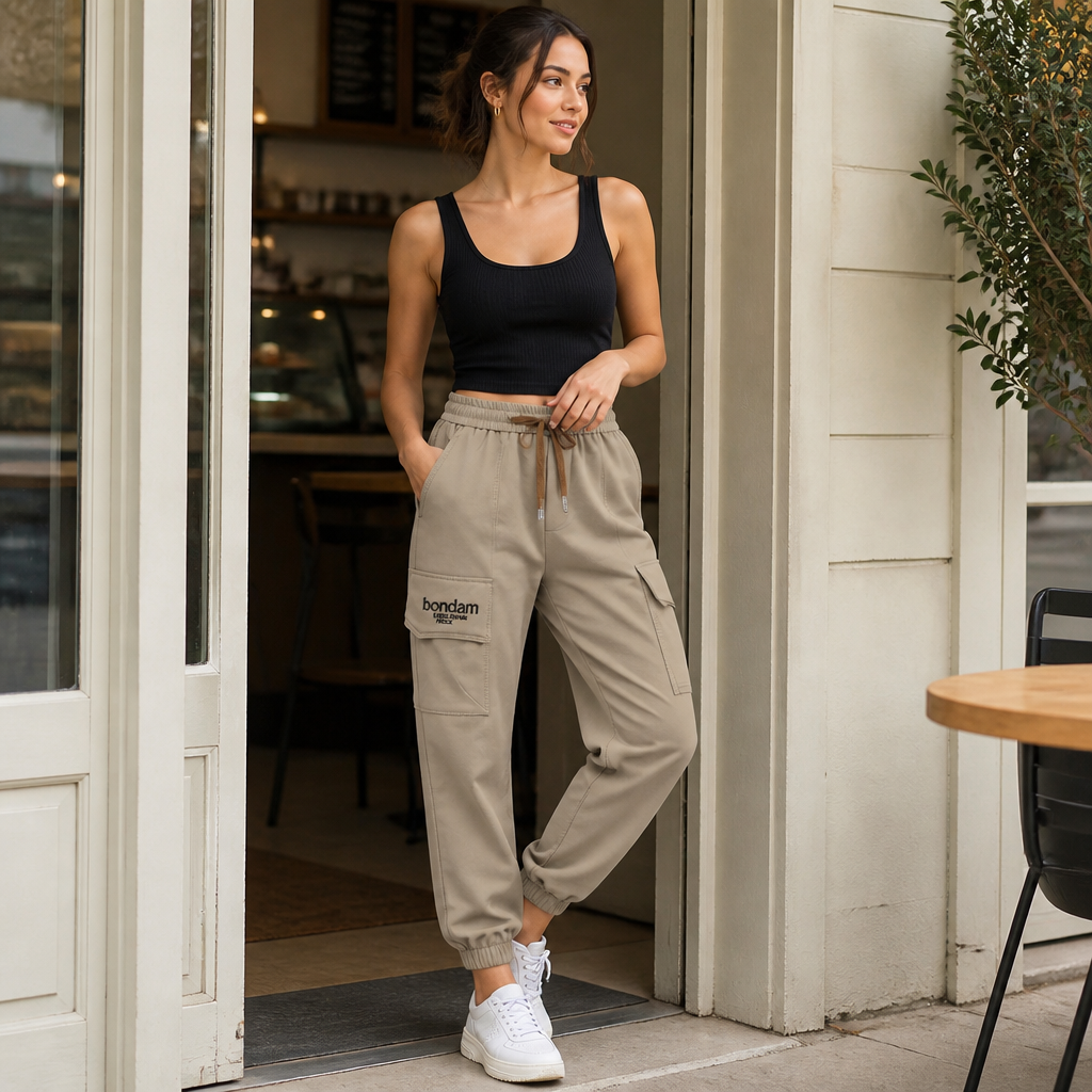 VitaLuxe – Pantaloni cargo jogger confortabili, cu talie ajustabilă cu șnur | elesira