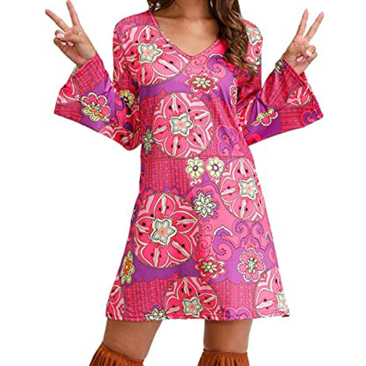 Robe Hippie Femme – Style Bohème Psychédélique 70s