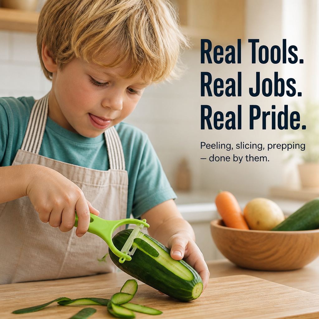 SkarletSharp Kids Kitchen Set | Ignite Your Child’s Pride with Safe, Real Slicing Success | elesira