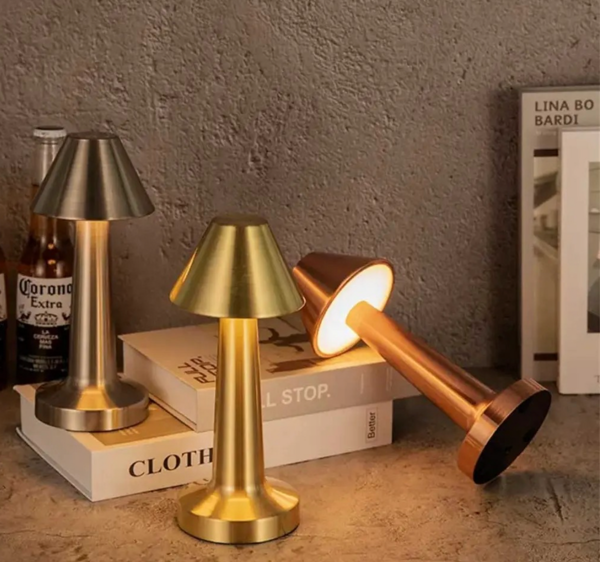 Trådløs, dæmpbar LED-batteribordlampe LuxLamp – Moderne berøringsbetjening - Stue - Læselampe - Sengebordslampe | elesira