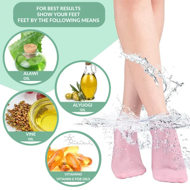 Chaussettes en silicone VeluxeSilk | Profitez d’une douceur toute la journée et dites adieu aux douleurs aux pieds | elesira