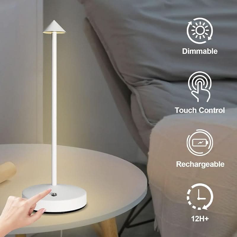 Lámpara de escritorio LED inalámbrica recargable con sensor táctil para iluminación ambiental | elesira