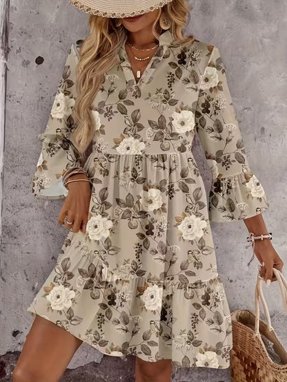 Robe Élégante Manches Trois-Quarts