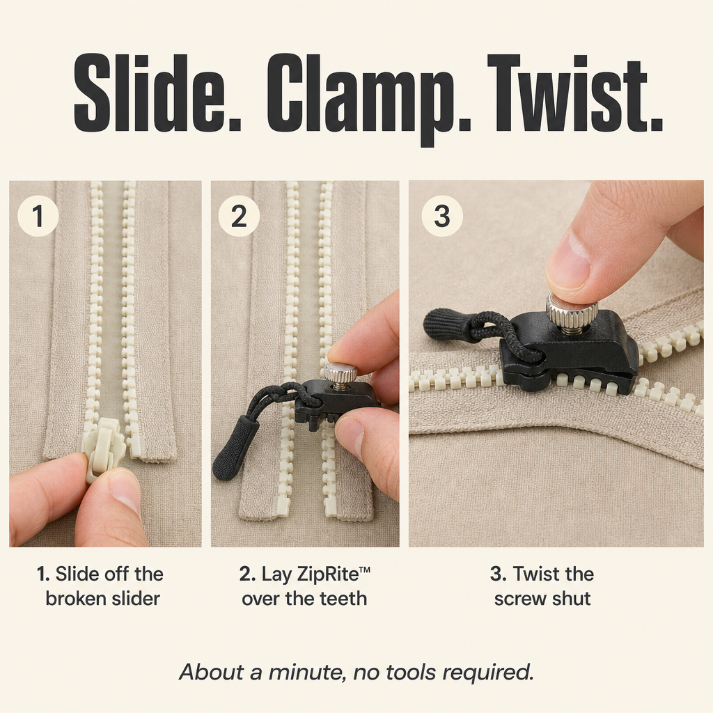 ZipRite | Revive Any Snapped Zipper Instantly in 10 Seconds | elesira
