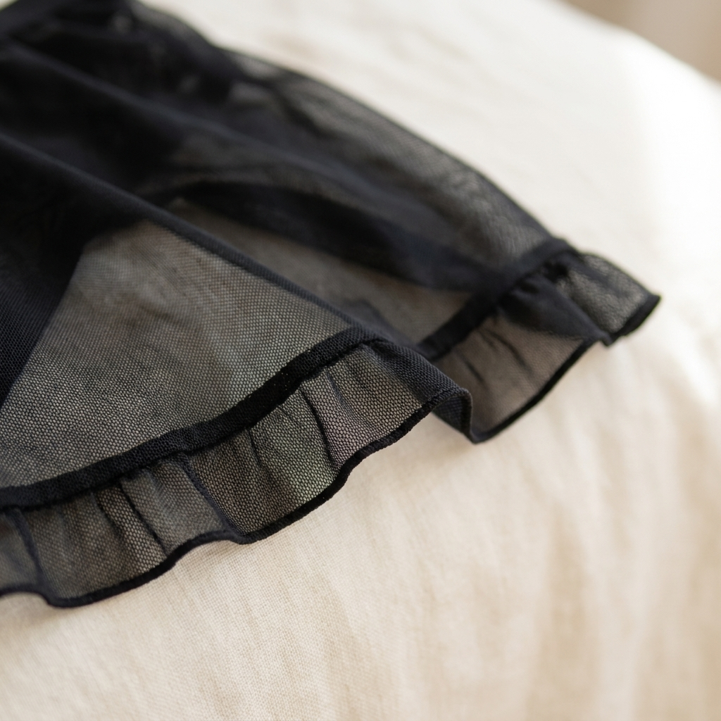 Soirée – Lace V-Neck Babydoll Set Featuring Sheer Mesh Skirt | elesira