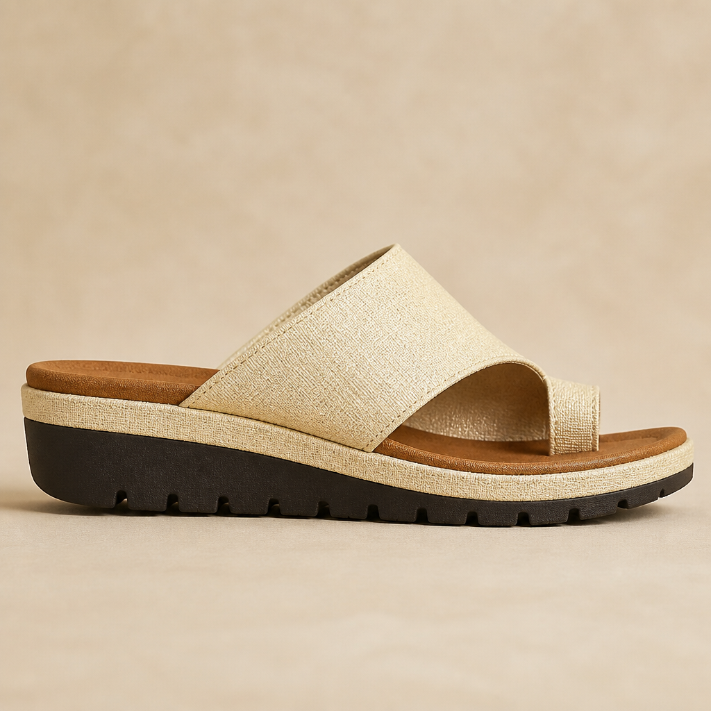 Solivra – Wedge Sandals for Bunion Relief with Toe-Aligning Strap | elesira
