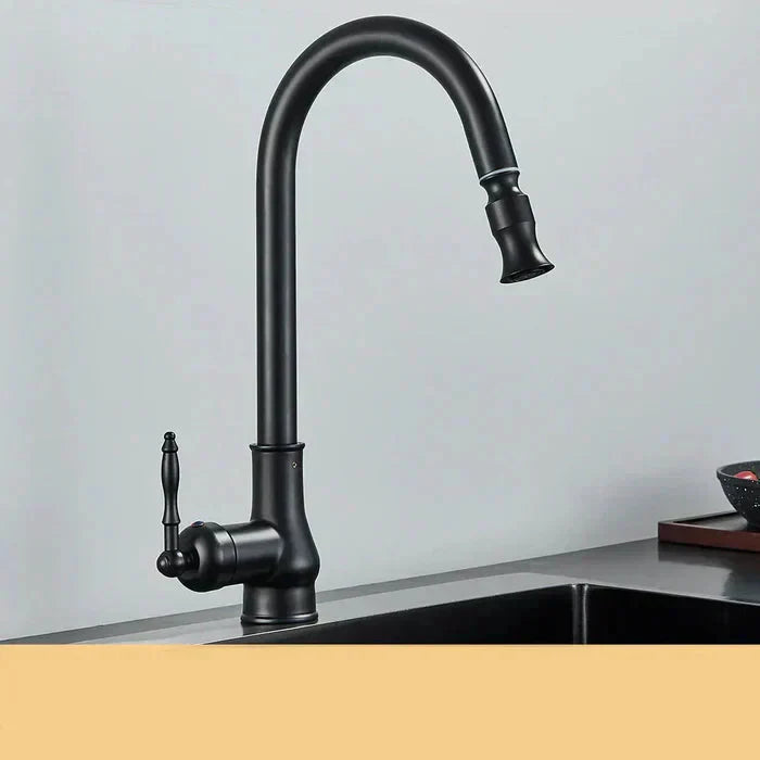Robinet de cuisine vintage en laiton - Bec orientable - Commande à levier unique - BrassArc | elesira