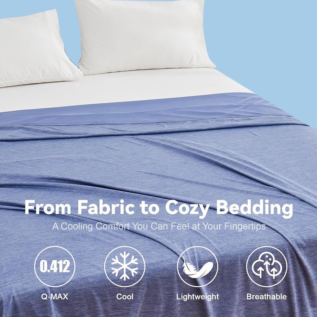 שמיכת טלוויזיה מקררת Coastal Comfort עם קירור דו-צדדי ונשימה טובה עבור מי שסובלים מחום בזמן השינה - Elesira