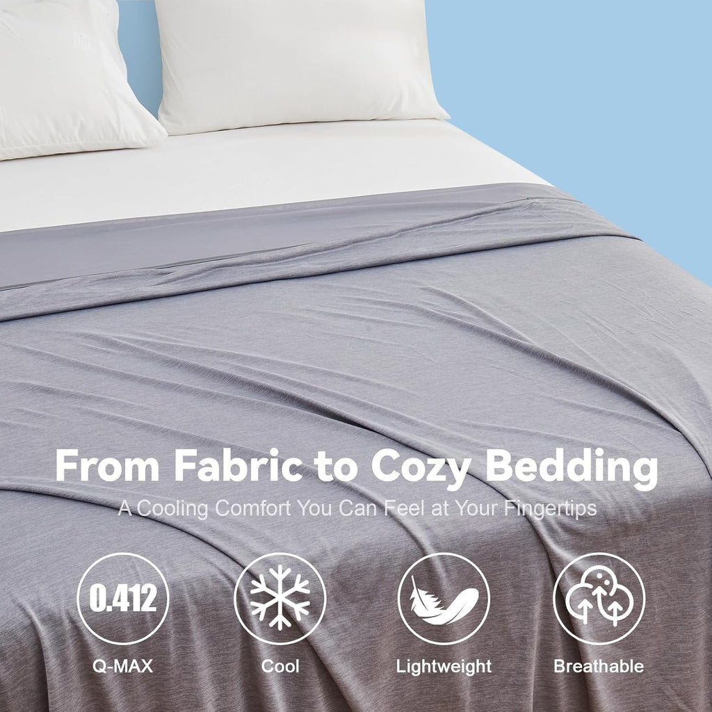 שמיכת טלוויזיה מקררת Coastal Comfort עם קירור דו-צדדי ונשימה טובה עבור מי שסובלים מחום בזמן השינה - Elesira