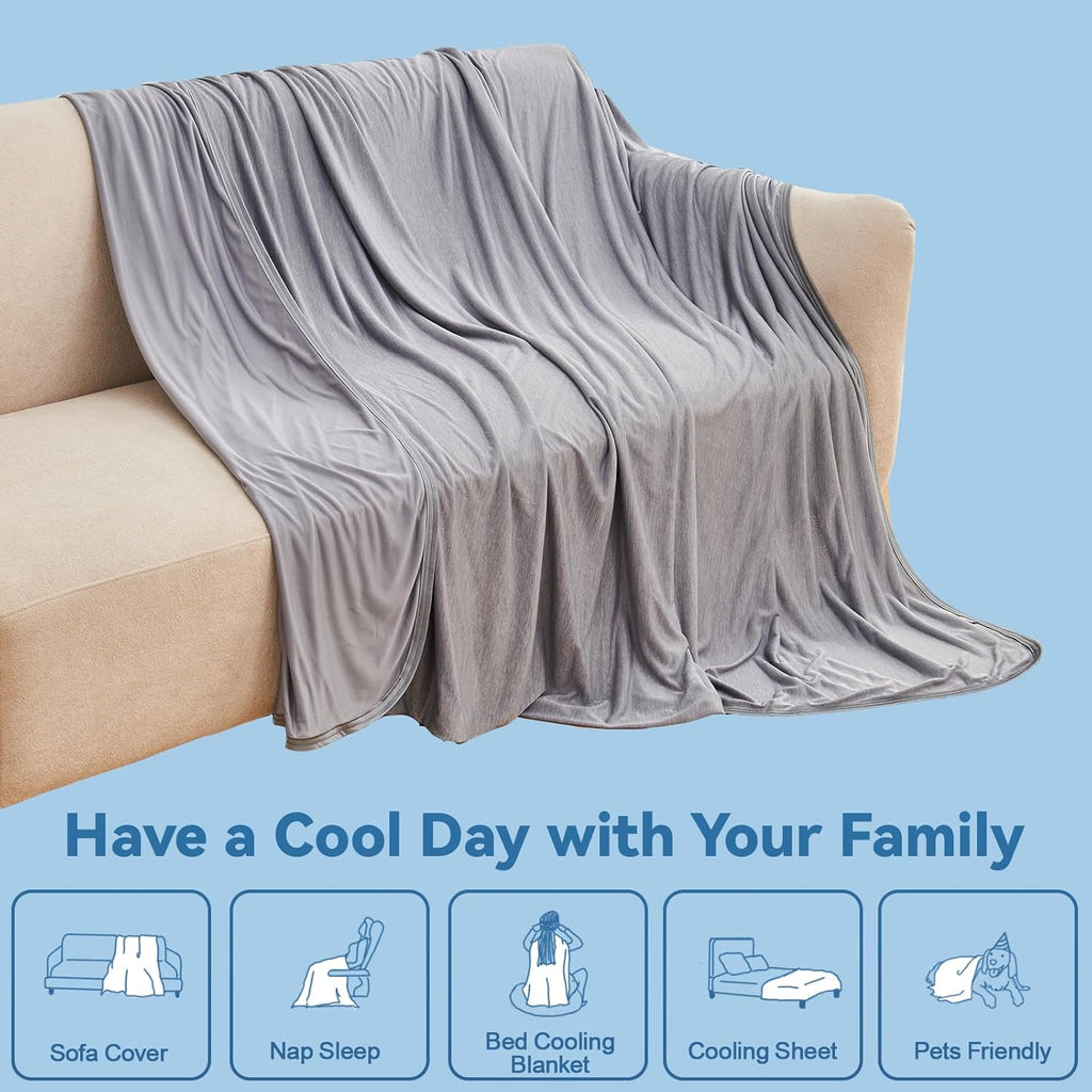 שמיכת טלוויזיה מקררת Coastal Comfort עם קירור דו-צדדי ונשימה טובה עבור מי שסובלים מחום בזמן השינה - Elesira