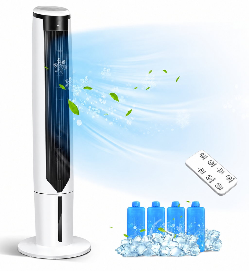 Cooling Breeze Portable Tower Fan For Quiet, Space-Saving Room Cooling - Elesira