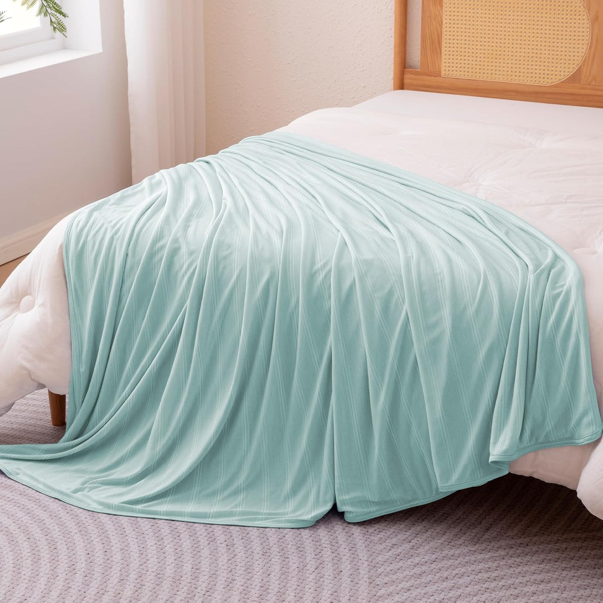 Cozy Comfort Striped Cooling Throw For Hot Sleepers Reversible - Elesira
