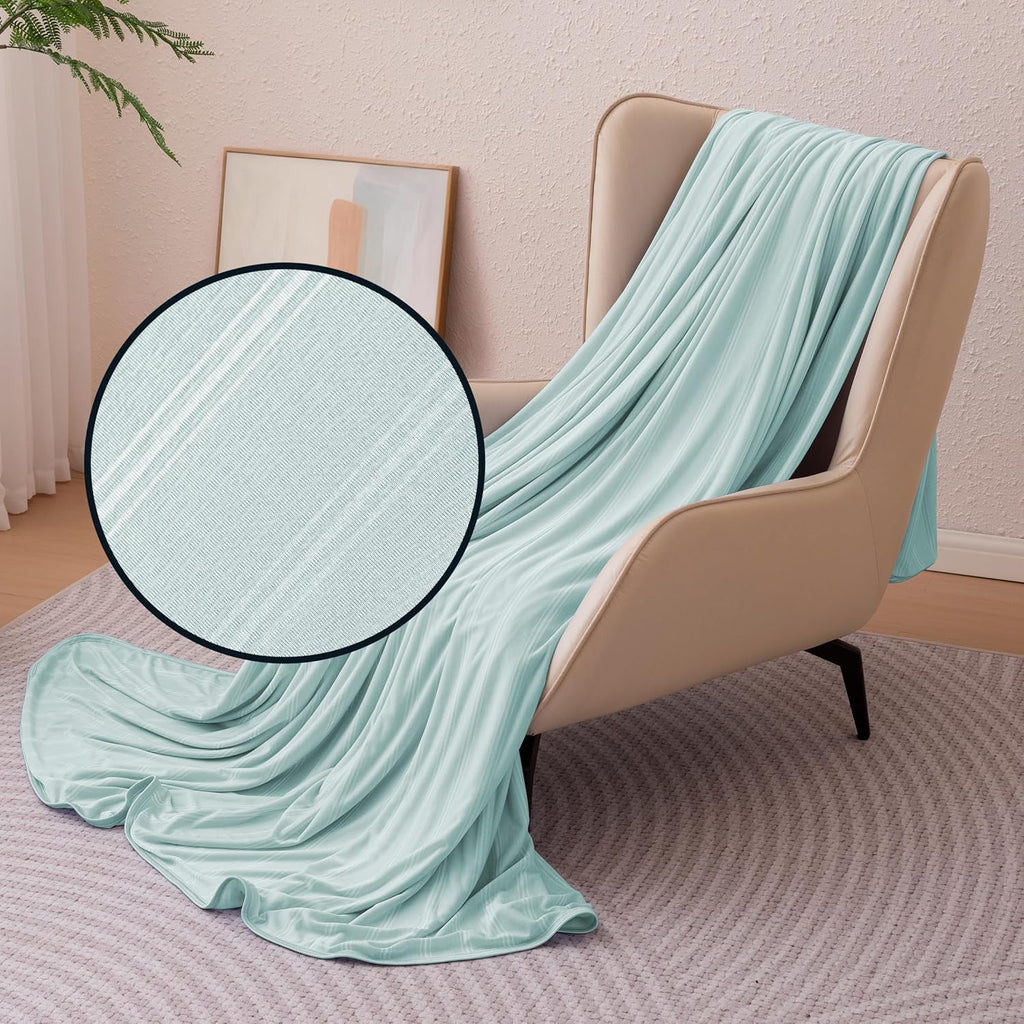 Cozy Comfort Striped Cooling Throw For Hot Sleepers Reversible - Elesira