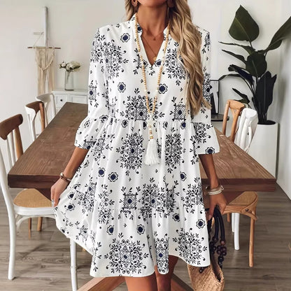 Robe Élégante Manches Trois-Quarts