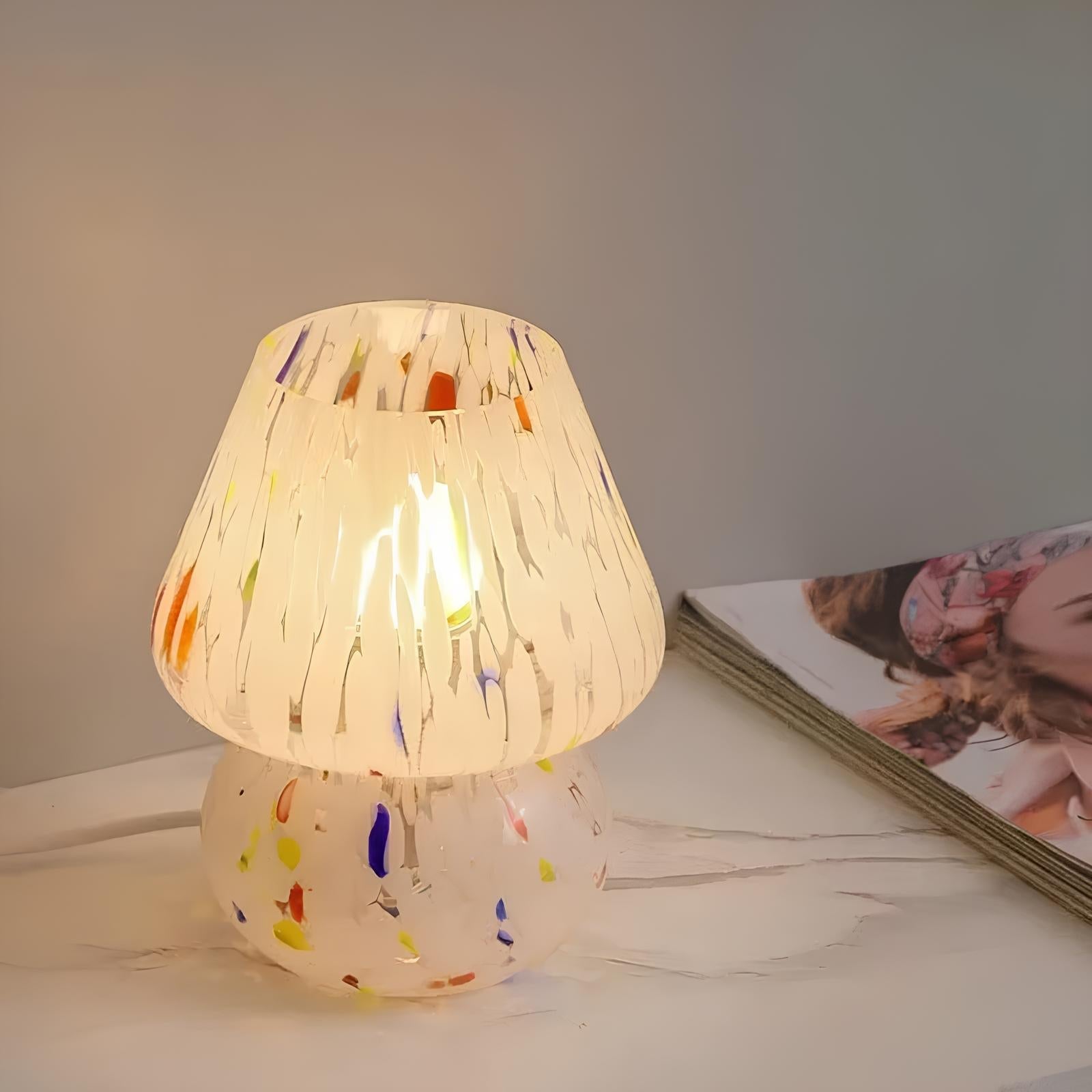Hand-Blown Glass Art Lamp – Elegant Ambient Lighting for Home Décor | elesira