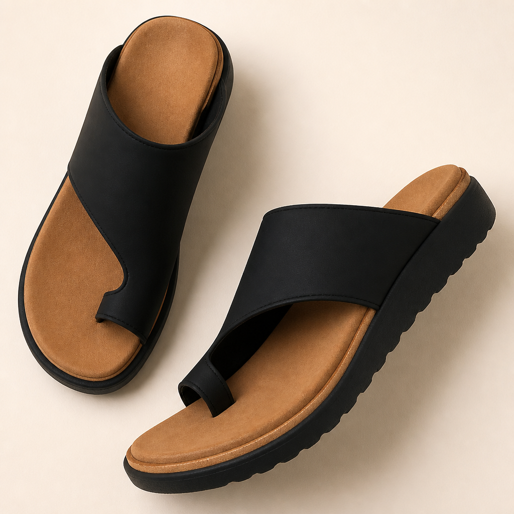 Solivra – Wedge Sandals for Bunion Relief with Toe-Aligning Strap | elesira