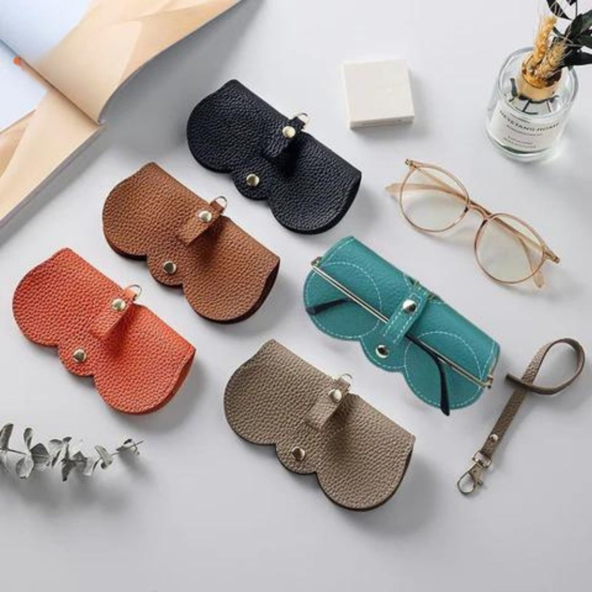 SlendaRico Slim Leather Glasses Case | Ultimate Featherlight Protection That Moves with You | elesira